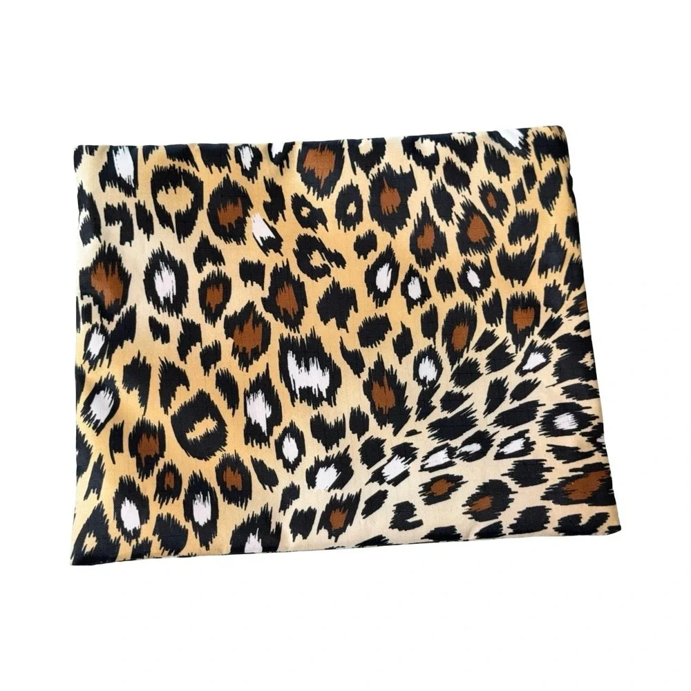 LeSportsac Leopard Print Nylon Zippered Pouch Cosmetic Makeup Travel Bag